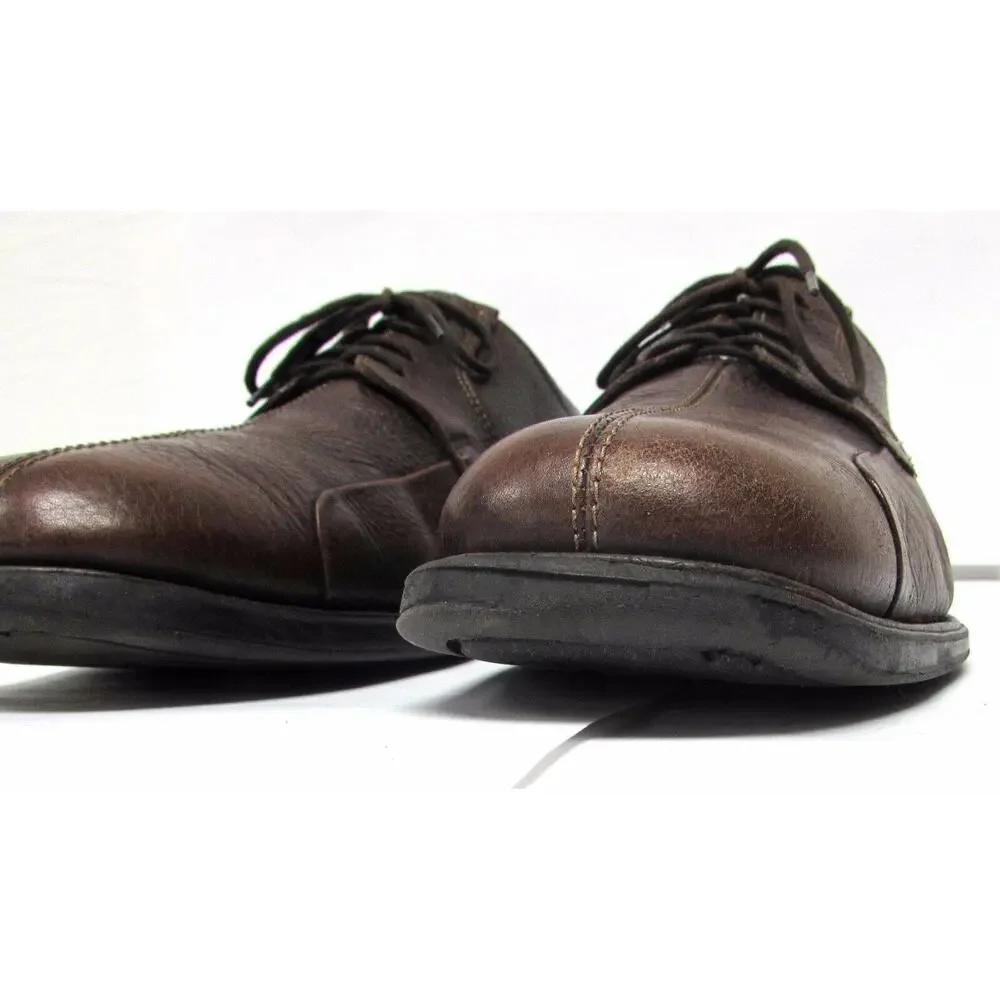 Belvedere mens Brown leather Bay Bridge split toe oxford shoes size 10 EEE WIDE